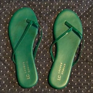 Lauren Conrad Green Flip Flop Sandals